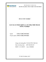 Sản xuất phân bón lá từ phụ phế phẩm nông nghiệp nông nghiệp 