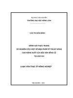 Đánh giá thực trạng và nghiên cứu một số biện pháp kỹ thuật nâng cao năng suất lúa đặc sản séng cù tại lào cai 