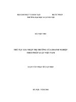 Thủ tục gia nhập thị trường của doanh nghiệp theo pháp luật việt nam (luận văn thạc sĩ luật học) 