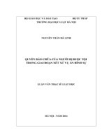 Quyền bào chữa của người bị buộc tội trong giai đoạn xét xử vụ án hình sự (luận văn thạc sĩ luật học) 