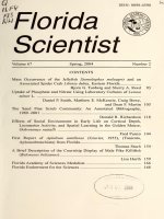 Florida Scientist, QUARTERLY JOURNAL of the FLORIDA ACADEMY OF SCIENCES VOL 67-2-2004