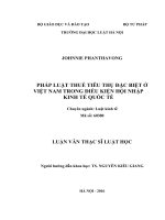 Pháp luật thuế tiêu thụ đặc biệt ở việt nam trong điều kiện hội nhập kinh tế quốc tế (luận văn thạc sĩ luật học) 