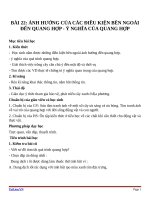 Giáo án Sinh học 6 bài 22: Ảnh hưởng của điều kiện bên ngoài đến quang hợp