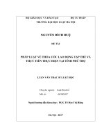 Pháp luật về thỏa ước lao động tập thể và thực tiễn thực hiện tại tỉnh phú thọ (luận văn thạc sĩ luật học) 
