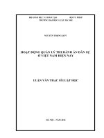 Hoạt động quản lý thi hành án dân sự ở việt nam hiện nay (luận văn thạc sĩ luật học) 