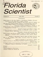 Florida Scientist, QUARTERLY JOURNAL of the FLORIDA ACADEMY OF SCIENCES VOL 68-4-2005