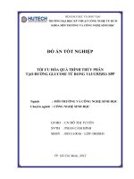 Tối ưu hóa quá trình thủy phân tạo đường glucose từ rong vaucheria SPP 