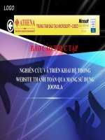 Báo cáo thực tập NGHIÊN CỨU VÀ TRIỂN KHAI HỆ THỐNG  WEBSITE THANH TOÁN QUA MẠNG SỬ DỤNG JOOMLA