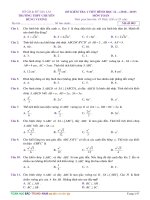 Đề kiểm tra 1 tiết toán hình học lớp 12 có đáp án giải chi tiết