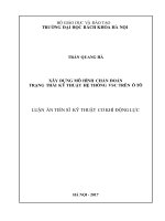 Xây dựng mô hình chẩn đoán trạng thái kỹ thuật hệ thống VSC trên ô tô 