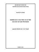 Nghiên cứu vi cấu trúc và cơ tính của vật liệu phủ ngoài 