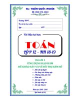 CHUYÊN ĐỀ ỨNG DỤNG ĐẠO HÀM ĐỂ KHẢO SÁT HÀM SỐ VÀ VẼ ĐỒ THỊ