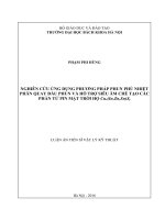 Nghiên cứu ứng dụng phương pháp phun phủ nhiệt phân quay đầu phun và hỗ trợ siêu âm chế tạo các phần tử pin mặt trời họ cux(in,zn,sn)sy 