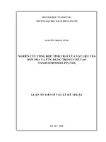 Nghiên cứu tổng hợp, tính chất của vật liệu tio2 đơn pha và ứng dụng trong chế tạo nanocomposite PPy tio2 