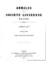 Annales and Bulletins Société Linnéenne de Lyon 4432