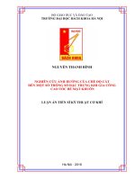 Nghiên cứu ảnh hưởng của chế độ cắt đến một số thông số đặc trưng khi gia công cao tốc bề mặt khuôn 