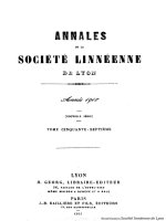 Annales and Bulletins Société Linnéenne de Lyon 4442