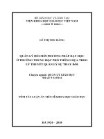 TOM TAT TIENG VIET  quản lý đổi mới phương pháp dạy học ở trường trung học phổ thông dựa theo lý thuyết quản lý sự thay đổi