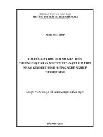 Luận văn tổ chức dạy học một số kiến thức chương “hạt nhân nguyên tử” –vật lý 12 THPT theo định hướng nghề nghiệp cho học sinh 