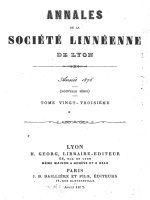 Annales and Bulletins Société Linnéenne de Lyon 3077