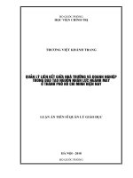 Quản lý liên kết giữa nhà trường và doanh nghiệp trong đào tạo nguồn nhân lực ngành may ở thành phố hồ chí minh hiện nay
