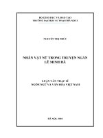 Luận văn nhân vật nữ trong truyện ngắn lê minh hà 