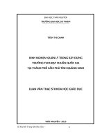 Kinh nghiệm quản lý trong xây dựng trường trung học cơ sở đạt chuẩn quốc gia ở thành phố cẩm phả   tỉnh quảng ninh 