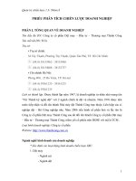 Phân tích môi trường bên trong, môi trường bên ngoài, chiến lược, lợi thế cạnh tranh và văn hóa doanh nghiệp của công ty cổ phần dệt may – đầu tư – th 