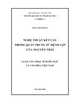 Luận văn nghệ thuật kết cấu trong quân trung từ mệnh tập của nguyễn trãi 