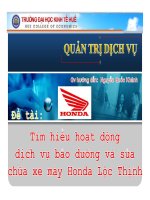 Tìm hiểu hoạt động dịch vụ và bảo dưỡng xe máy honda lộc thịnh 