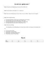 Câu hỏi trắc nghiệm toán 7