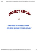 Effectiveness of customer relationship management programme in state bank of india