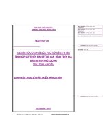 Nghiên cứu vai trò của phụ nữ nông thôn trong phát triển kinh tế hộ trên địa bàn huyện phú lương, tỉnh thái nguyên 