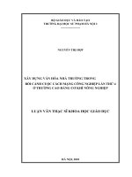 Luận văn xây dựng văn hóa nhà trường trong bối cảnh cuộc cách mạng công nghiệp lần thứ 4 ở trường cao đẳng cơ khí nông nghiệp 