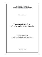 Luận văn thơ hoàng cầm từ góc nhìn địa văn hóa 