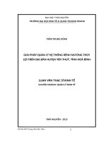 Giải pháp quản lý hệ thống kênh mương thủy lợi trên địa bàn huyện yên thuỷ, tỉnh hoà bình 