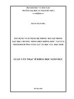 Luận văn xây dựng và sử dụng hệ thống bài tập trong dạy học chương “ dòng điện không đổi” vật lí 11 nhằm bồi dưỡng năng lực tự học của học sinh 