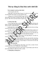 Thủ tục đăng ký khai thác nước dưới đất