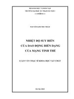 Luận văn nhiệt độ suy biến của dao động biến dạng của mạng tinh thể 