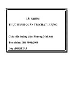 Xác định mục tiêu chất lượng sản phẩm và xây dựng phương án thực hiện sản phẩm trà xanh o0 
