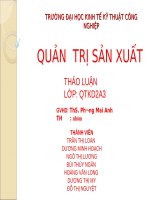 Xác định các yếu tố cấu thành đầu vào , đầu ra , chiến lược trong hệ thống sản xuất của doanh nghiệp công ty cổ phần thủy sản CAFATEX 