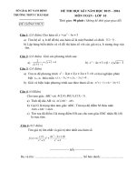 ĐỀ KSCL 2018 2019 LỚP 10