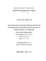 Quản lý giáo dục kỹ năng sống thông qua chương trình hoạt động giáo dục ngoài giờ lên lớp cho học sinh các trường trung học cơ sở thành phố Quy Nhơn tỉnh Bình Định