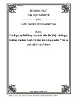 Đánh giá sự hài lòng của sinh viên đối với gói cước tôi là sinh viên của viettel 