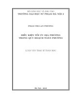 Luận văn điều kiện tối ưu địa phương trong quy hoạch toàn phương 