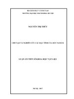 Chế tạo và nghiên cứu các đặc tính của dây nano si 