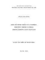 Một số tính chất của nghiệm phương trình vi phân trong không gian banach 