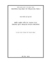 Luận văn điều kiện tối ưu toàn cục trong quy hoạch toàn phương 