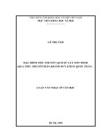Đặc điểm tiểu thuyết lịch sử Lưu Sơn Minh (Qua tiểu thuyết Trần Khánh Dư và Trần Quốc Toản) (LV thạc sĩ)