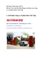 Tìm hiểu về vấn đề chất lượng của khóa của công ty cổ phần khóa việt tiệp 